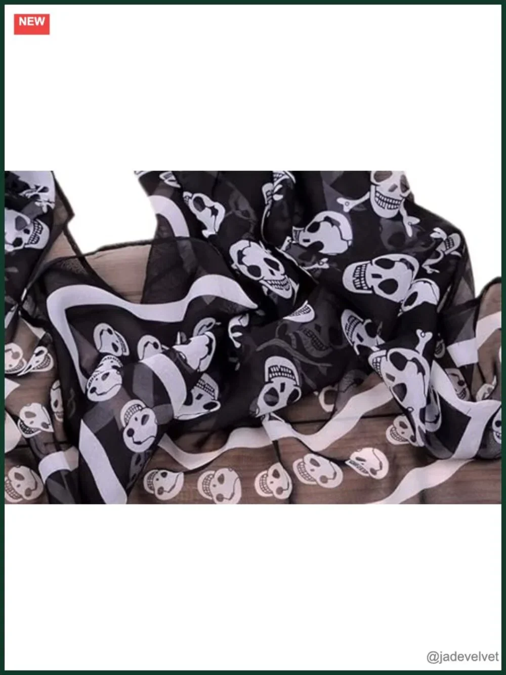 Soft Silky Poly Chiffon Skull Scarf 59